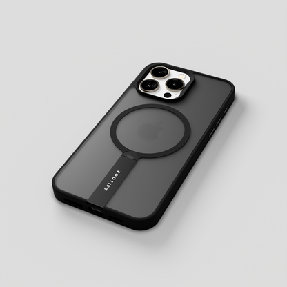 FroStand – Black Matte MagSafe T-Stand Case for iPhone 15 pro max