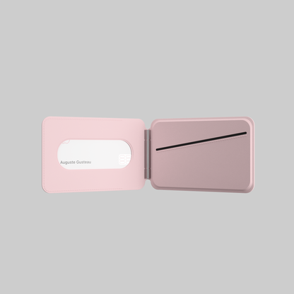 MagSafe Wallet – Pink Premium Leatherite Slim Card Holder with Stand