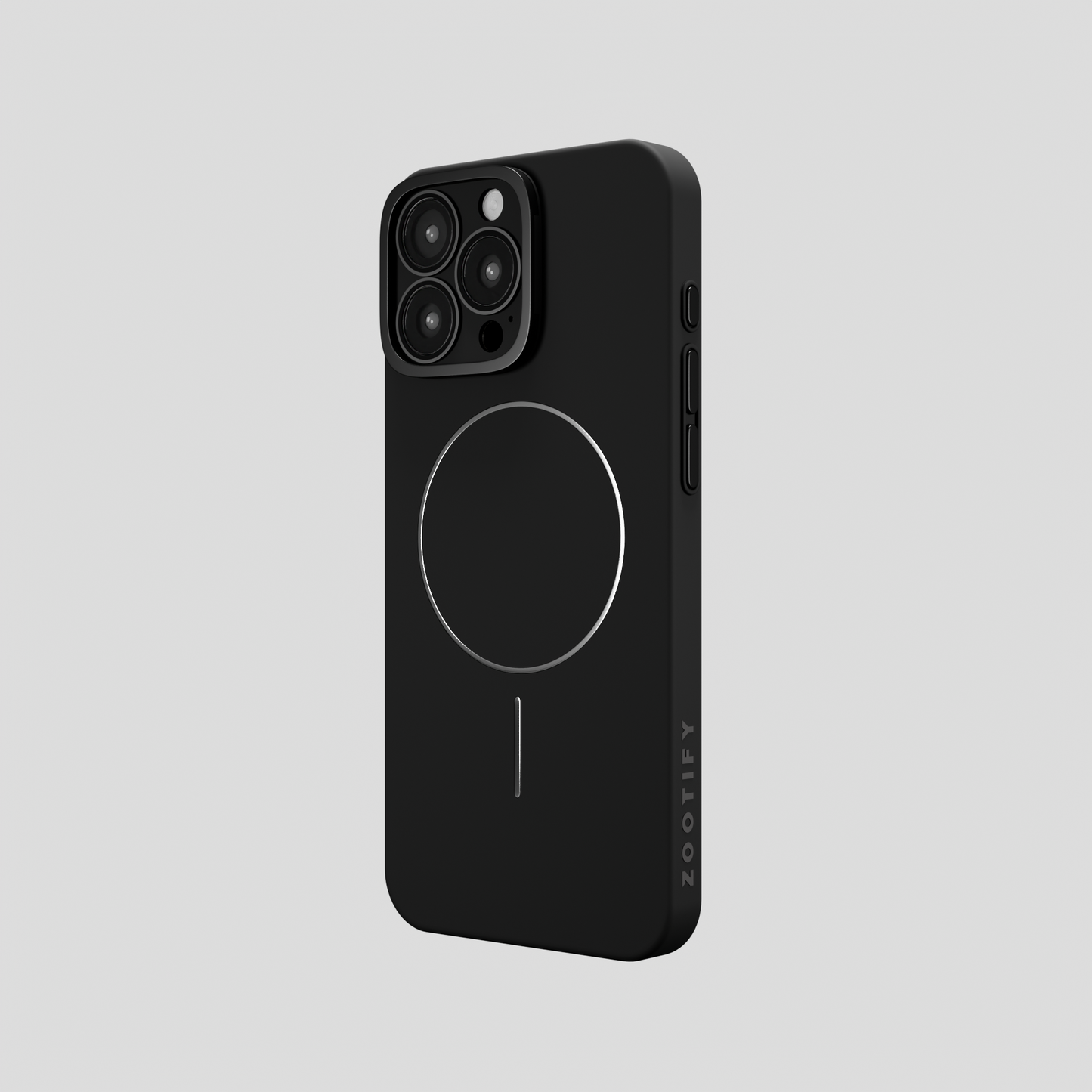 CamSafe – Black Minimal phone case with Kickstand & LensGuard for iPhone 16 pro
