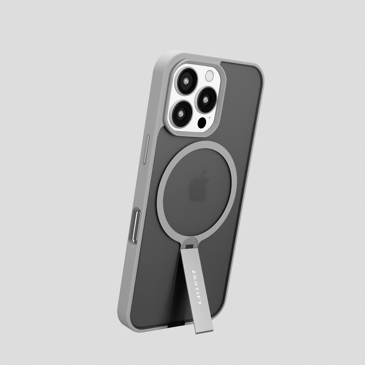 FroStand – Titanium Grey Matte MagSafe T-Stand Case for iPhone 16 pro