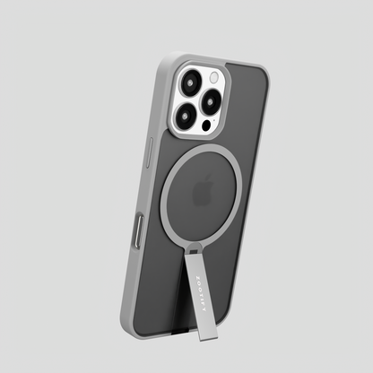 FroStand – Titanium Grey Matte MagSafe T-Stand Case for iPhone 16 pro