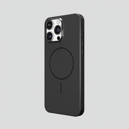 GlossCraft –  Black Classic Glossy Magsafe Phone Case for iPhone 16 pro max