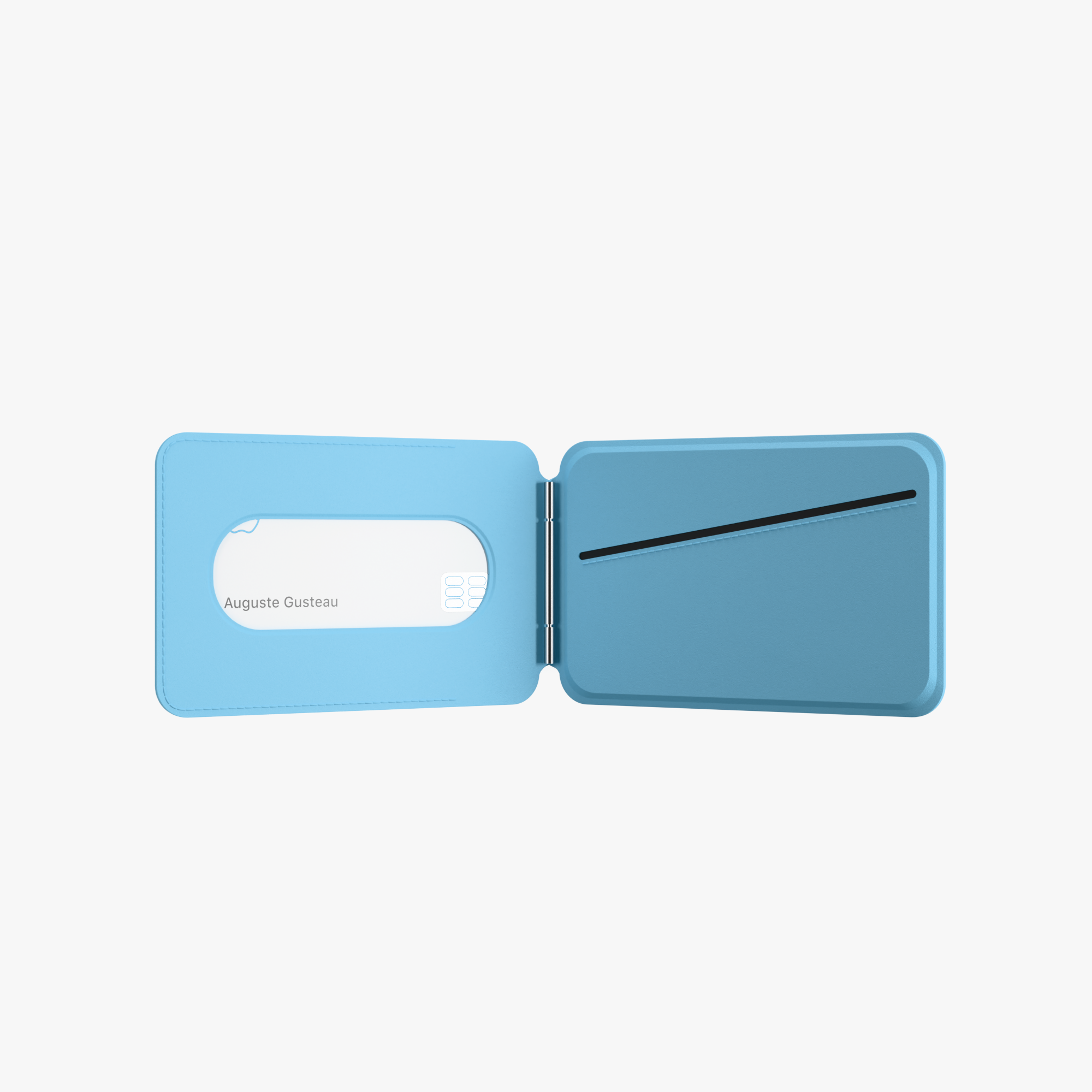 MagSafe Wallet –  Sky Blue Premium Leatherite Slim Card Holder with Stand
