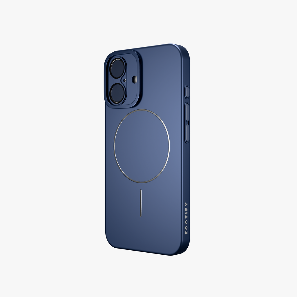 CamSafe –  Blue Minimal phone case with Kickstand & LensGuard for iPhone 16