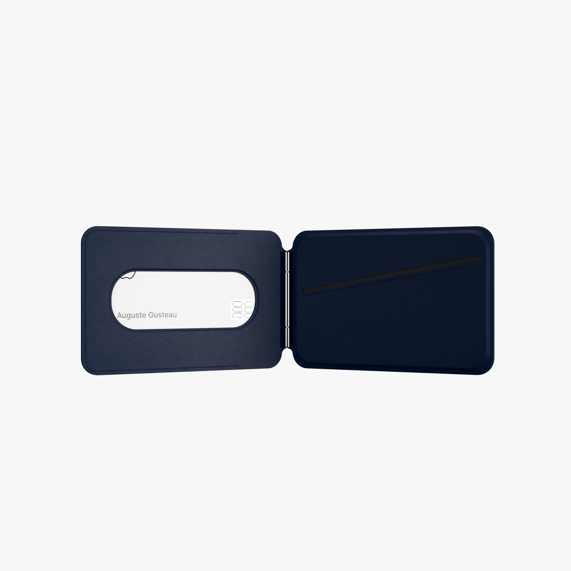 MagSafe Wallet – Navy Blue Premium Leatherite Slim Card Holder with Stand