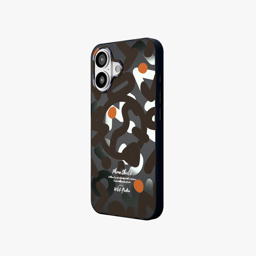 NeoWave – Black Double-layer Print Frosted MagSafe Phone Cover for iPhone 16