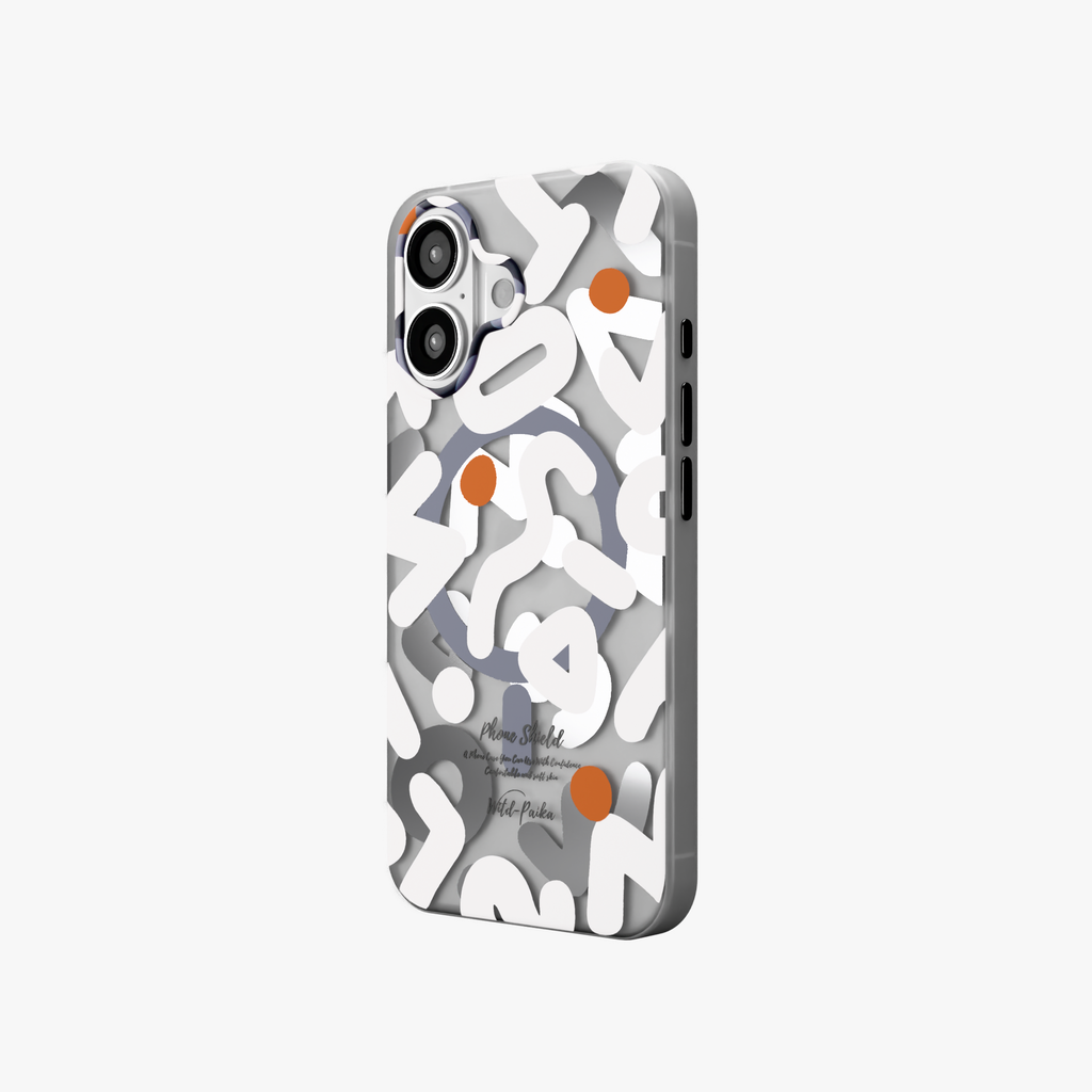 NeoWave – White Double-layer Print Frosted MagSafe Phone Cover for iPhone 16