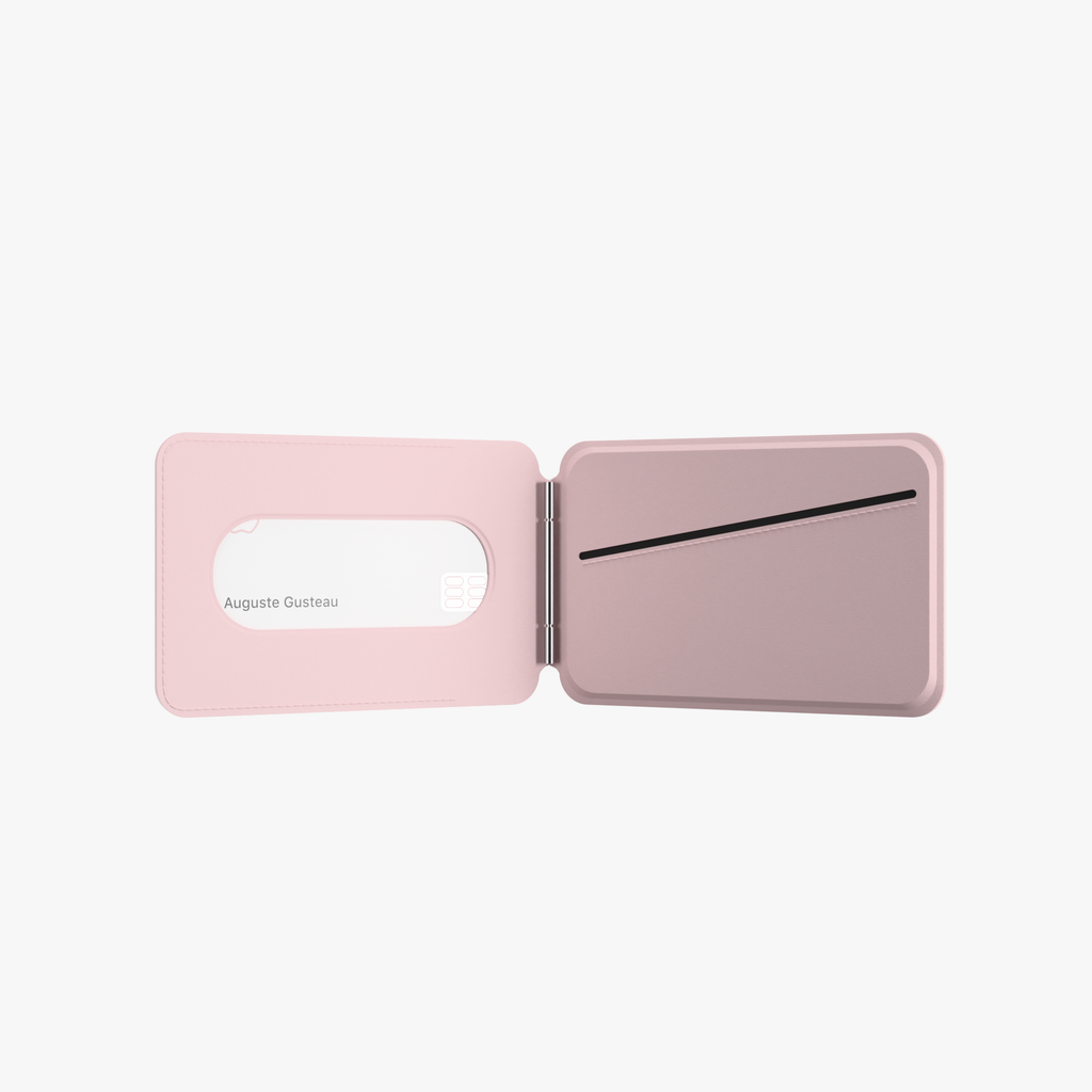 MagSafe Wallet – Pink Premium Leatherite Slim Card Holder with Stand