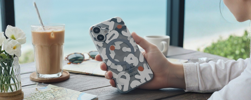 NeoWave – White Double-layer Print Frosted MagSafe Phone Cover for iPhone 16 mobile banner 2