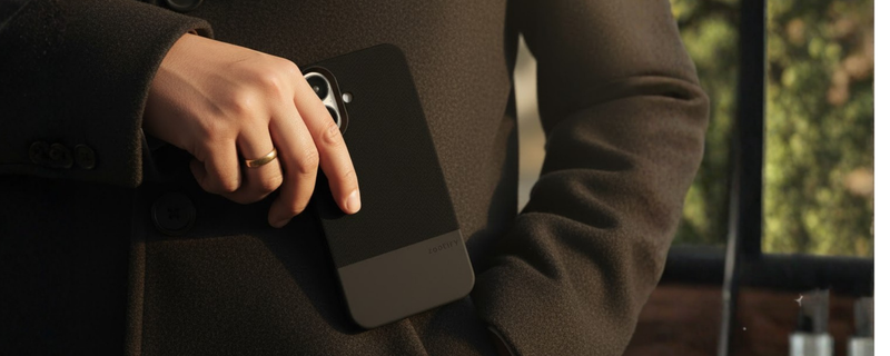 ForgeCraft – Black Vintage Leather Grip Case for iPhone 16 mobile banner 3