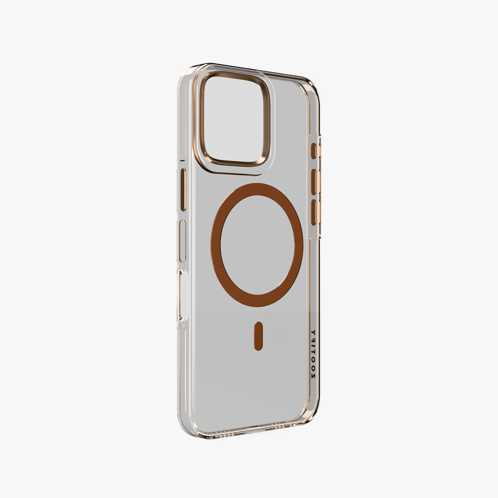 Crystal Flux – Brown Transparent Magnetic Case for iPhone 16 pro