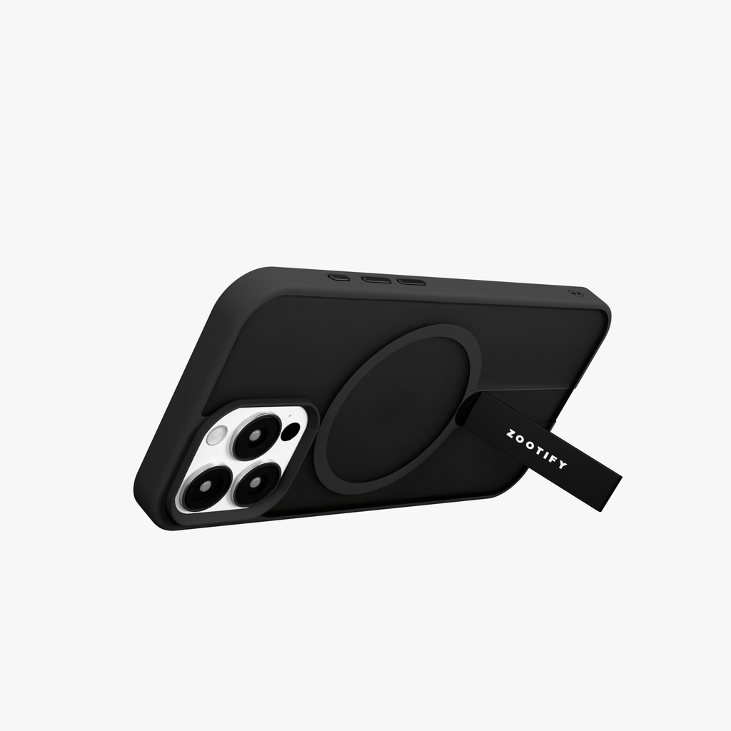 FroStand – Black Matte MagSafe T-Stand Case for iPhone 16 pro