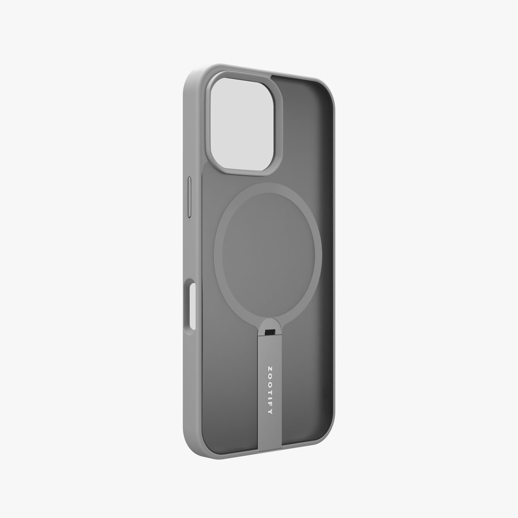 FroStand – Titanium Grey Matte MagSafe T-Stand Case for iPhone 16 pro