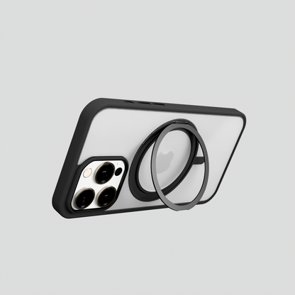 Orbit Grip – 360° Tactile O-Stand Clear transparent Case for iPhone 15 pro max