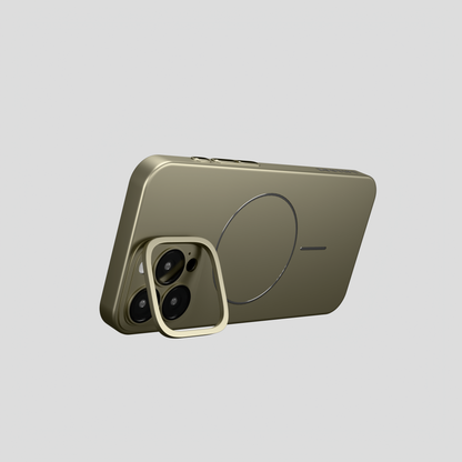 CamSafe – Gray Minimal phone case with Kickstand & LensGuard for iPhone 16 pro