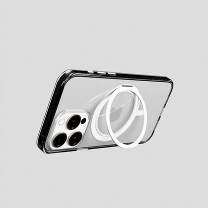 Orbit Grip – 360° Tactile O-Stand Clear transparent Case for iPhone 15 pro max
