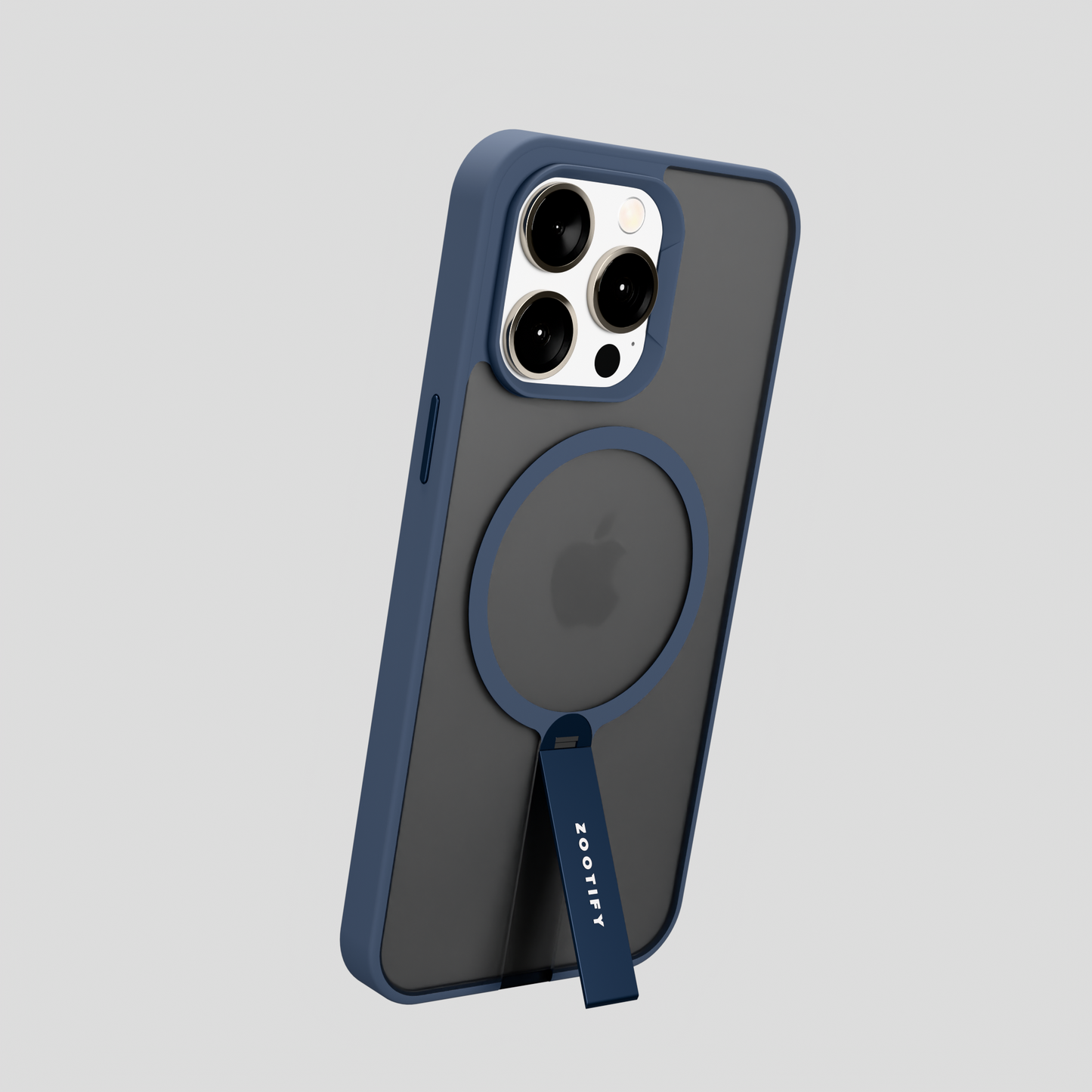 FroStand – Blue Matte MagSafe T-Stand Case for iPhone 15 pro max