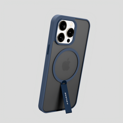 FroStand – Blue Matte MagSafe T-Stand Case for iPhone 15 pro max