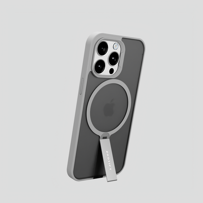 FroStand – Titanium Grey Matte MagSafe T-Stand Case for iPhone 15 pro