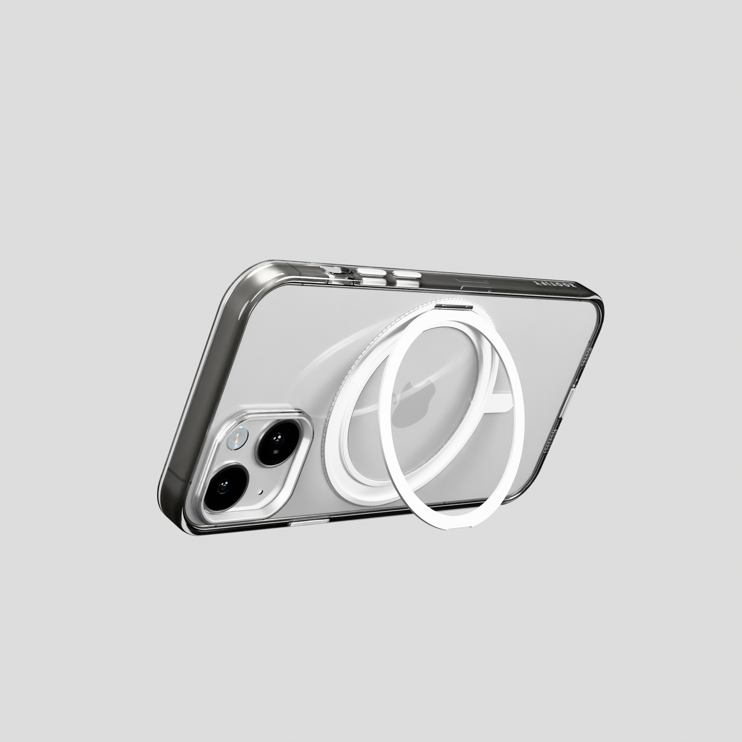 Orbit Grip – 360° Tactile O-Stand Clear transparent Case for iPhone 15