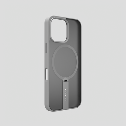 FroStand – Titanium Grey Matte MagSafe T-Stand Case for iPhone 16 pro