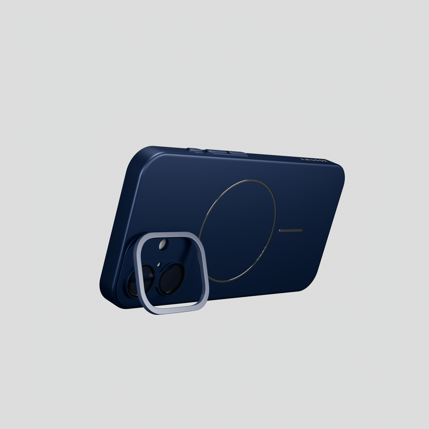 CamSafe –  Blue Minimal phone case with Kickstand & LensGuard for iPhone 16