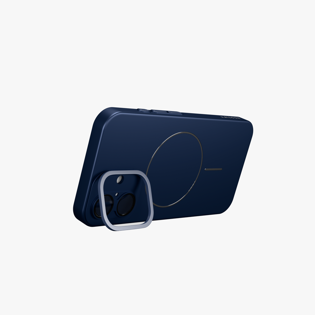 CamSafe –  Blue Minimal phone case with Kickstand & LensGuard for iPhone 16