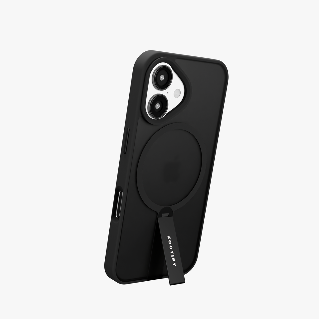 FroStand – Black Matte MagSafe T-Stand Case for iPhone 16