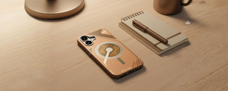 VectorEdge – Brown Modern Aesthetic MagSafe case for iPhone 16 mobile banner 1