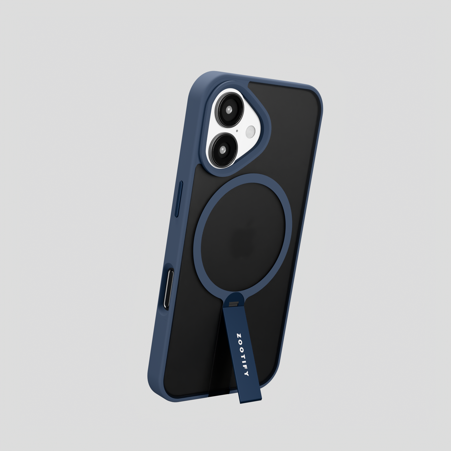 FroStand – Blue Matte MagSafe T-Stand Case for iPhone 16