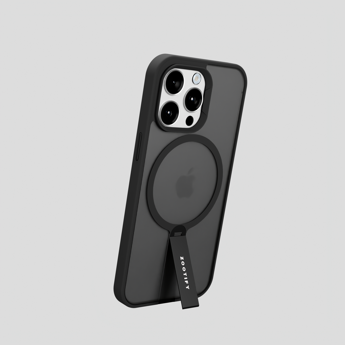 FroStand – Black Matte MagSafe T-Stand Case for iPhone 15 pro