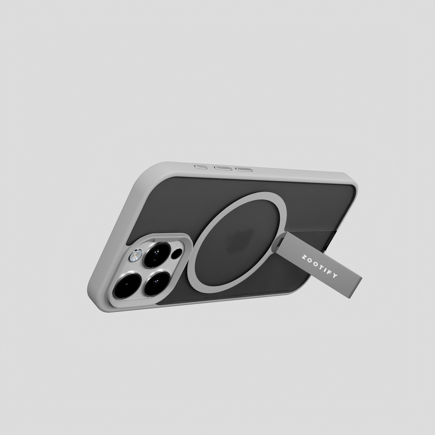 FroStand – Titanium Grey Matte MagSafe T-Stand Case for iPhone 15 pro