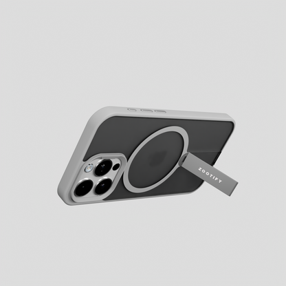 FroStand – Titanium Grey Matte MagSafe T-Stand Case for iPhone 15 pro