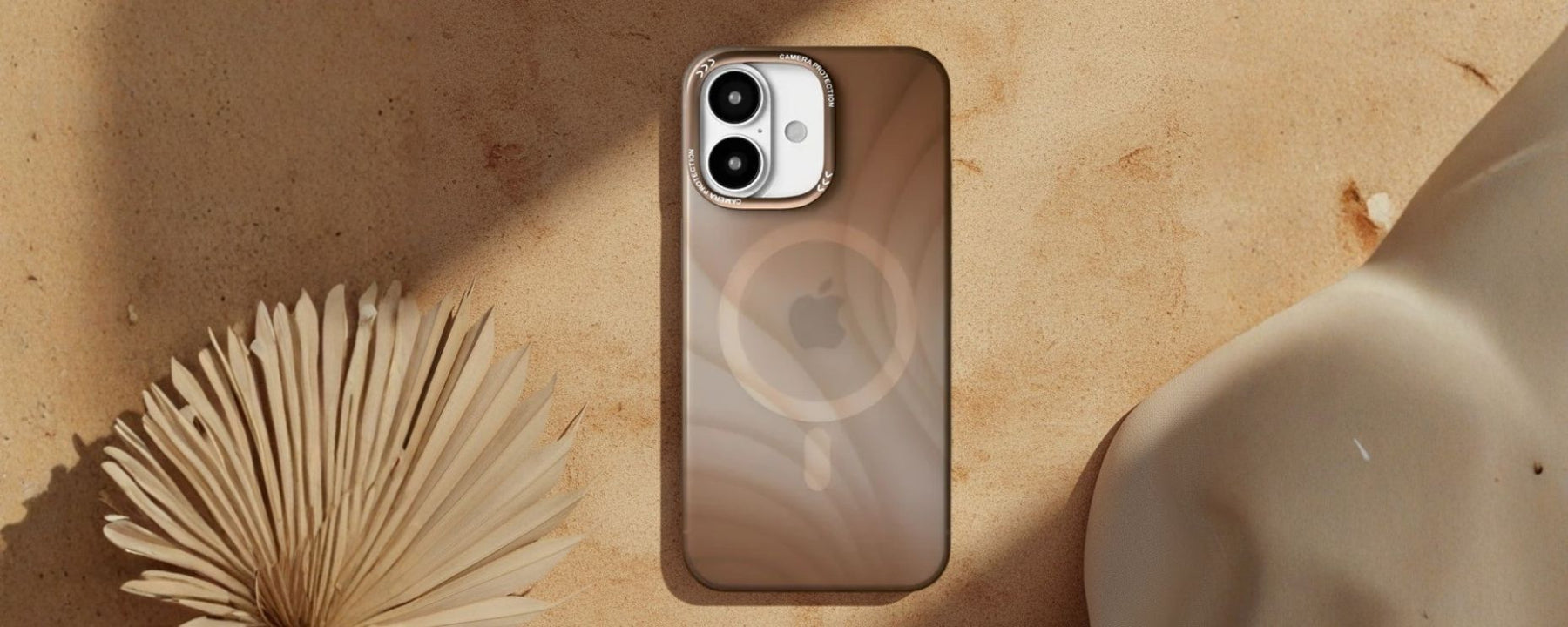 MeteorGlow – Brown Unique Frosted Finish MagSafe Case for iPhone 16 banner 1