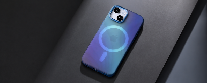 MeteorGlow – Unique Frosted Blue Finish MagSafe Case for iPhone 15 mobile banner 2