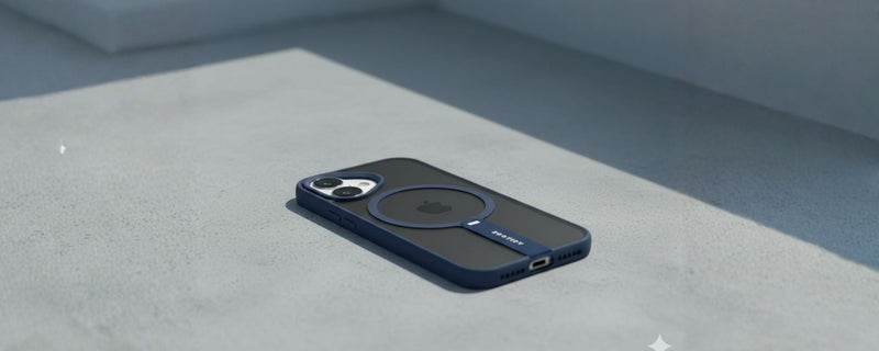 FroStand – Blue Matte MagSafe T-Stand Case for iPhone 16 mobile banner 1