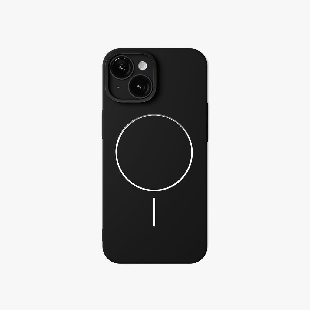 CamSafe – Black Minimal phone case with Kickstand & Lensguard for iPhone 15