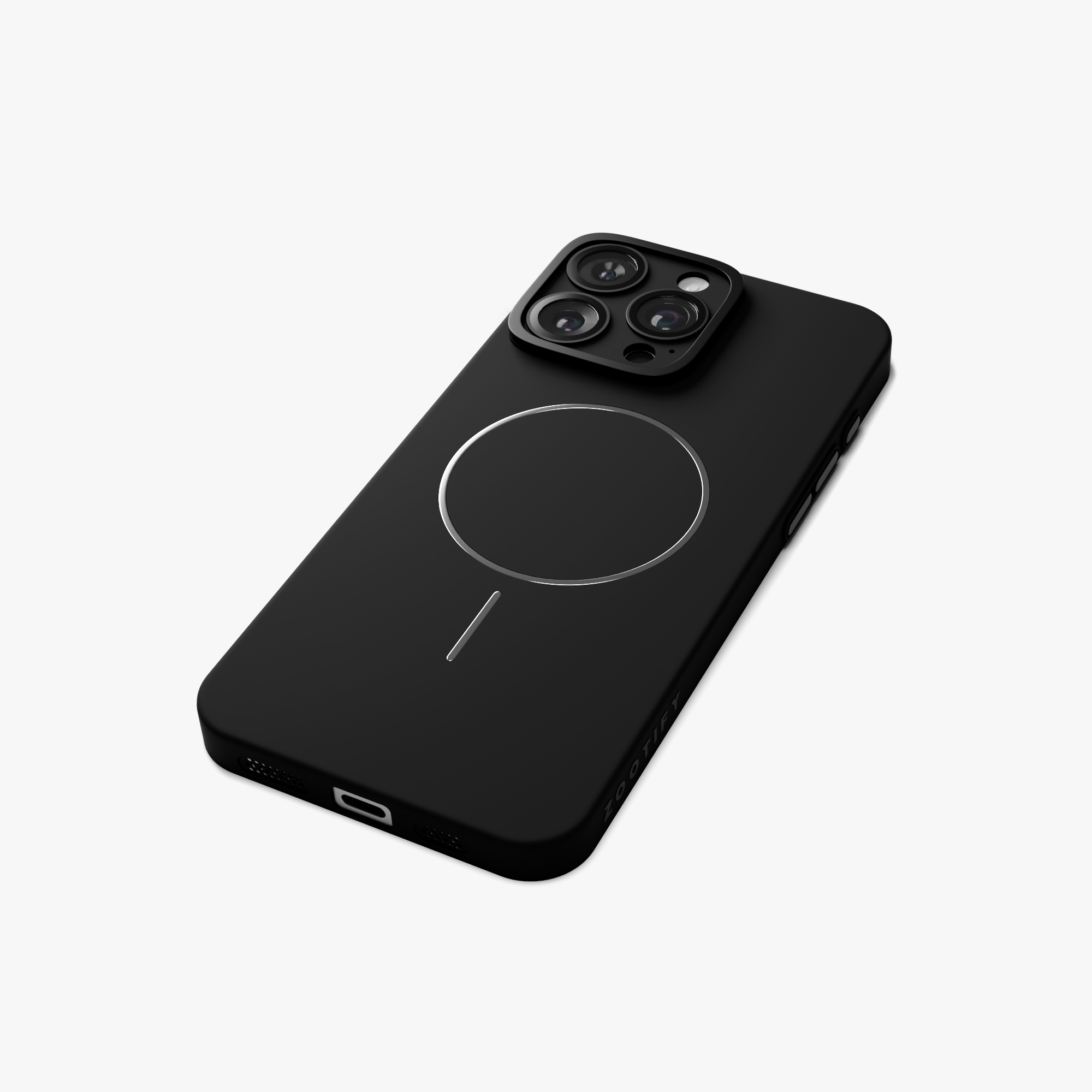 CamSafe – Black Minimal phone case with Kickstand & LensGuard for iPhone 16 pro max