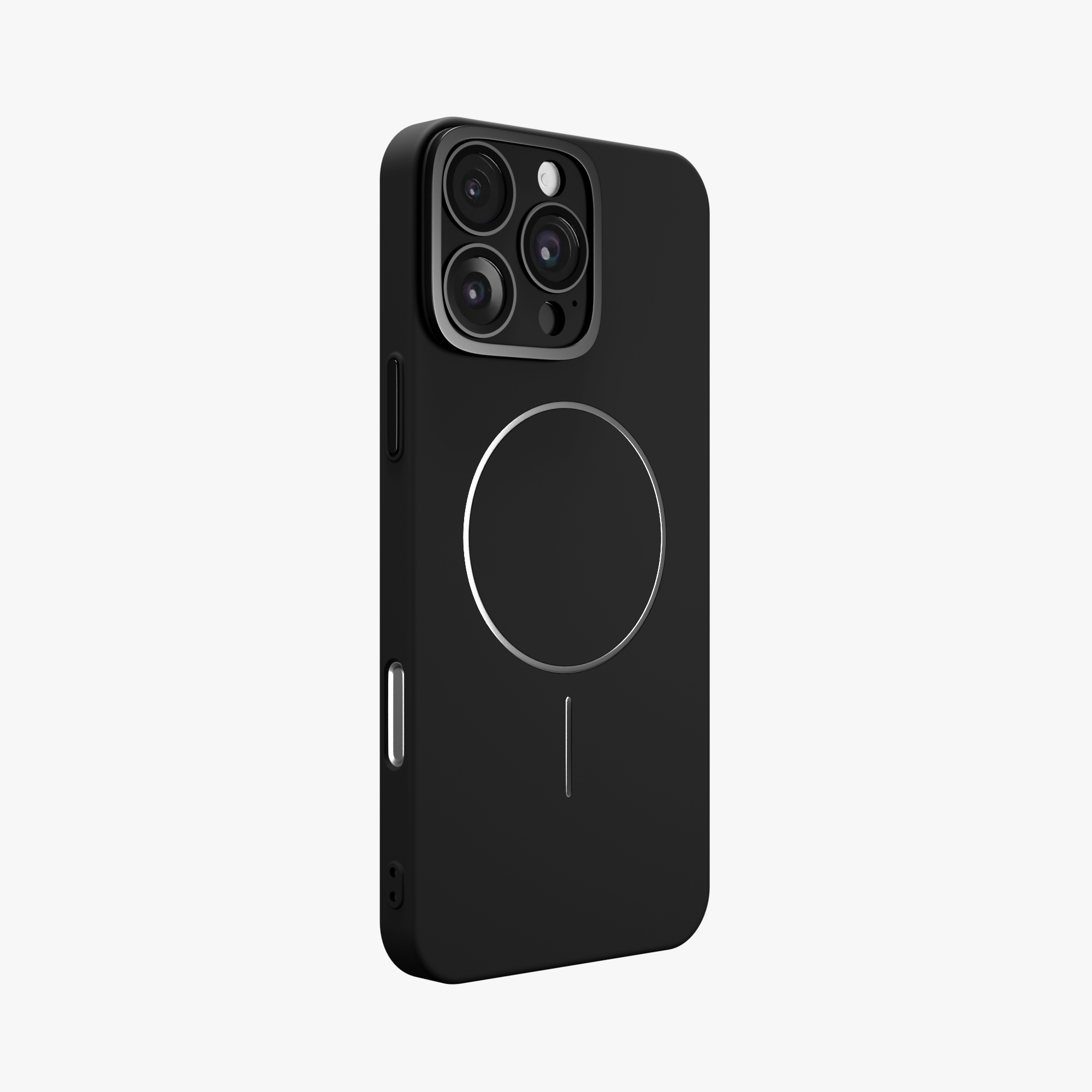 CamSafe – Black Minimal phone case with Kickstand & LensGuard for iPhone 16 pro max