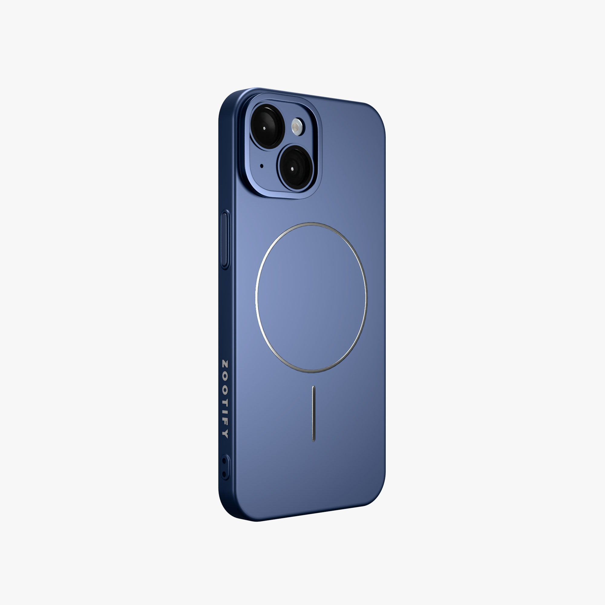 CamSafe – Blue Minimal phone case with Kickstand & LensGuard for iPhone 15