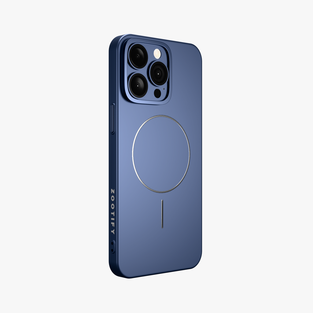 CamSafe – Blue Minimal phone case with Kickstand & LensGuard for iPhone 15 pro max