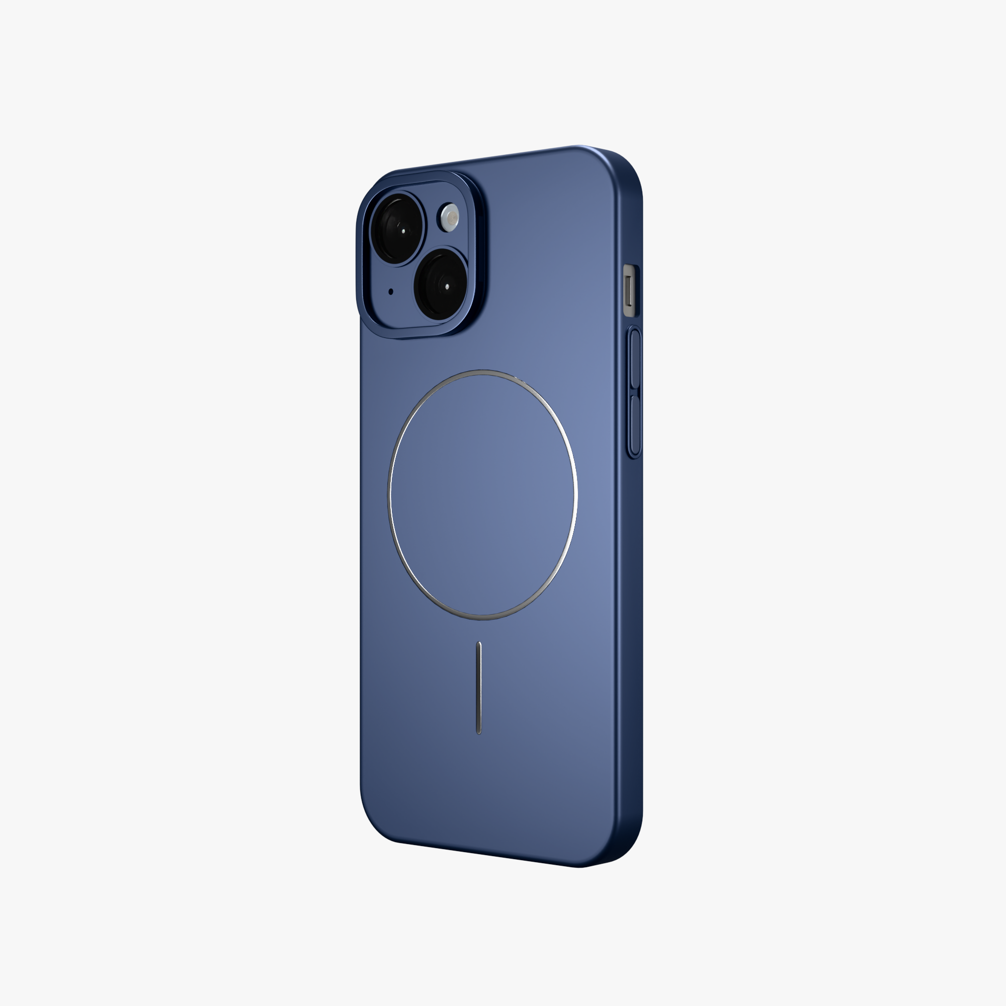 CamSafe – Blue Minimal phone case with Kickstand & LensGuard for iPhone 15