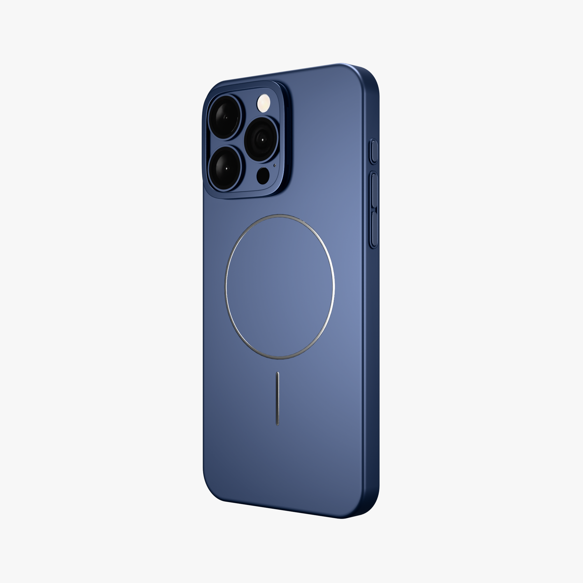 CamSafe – Blue Minimal phone case with Kickstand & LensGuard for iPhone 15 pro max