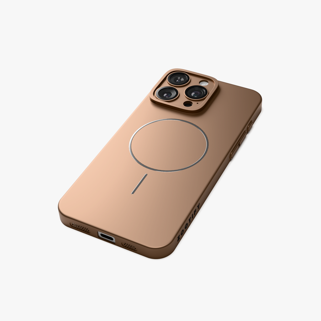 CamSafe – Brown Minimal phone case with Kickstand & LensGuard for iPhone 16 pro max