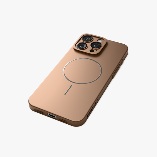 CamSafe – Brown Minimal phone case with Kickstand & LensGuard for iPhone 16 pro max