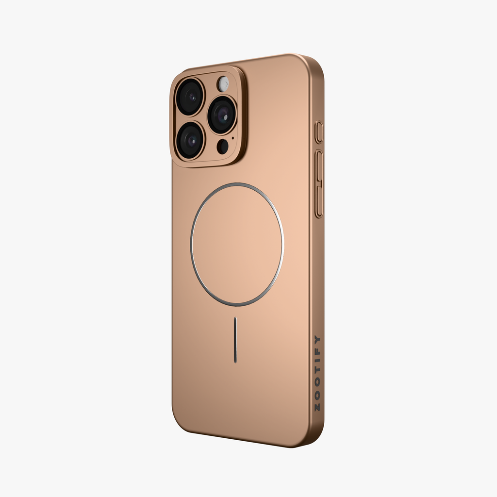 CamSafe – Brown Minimal phone case with Kickstand & LensGuard for iPhone 16 pro max