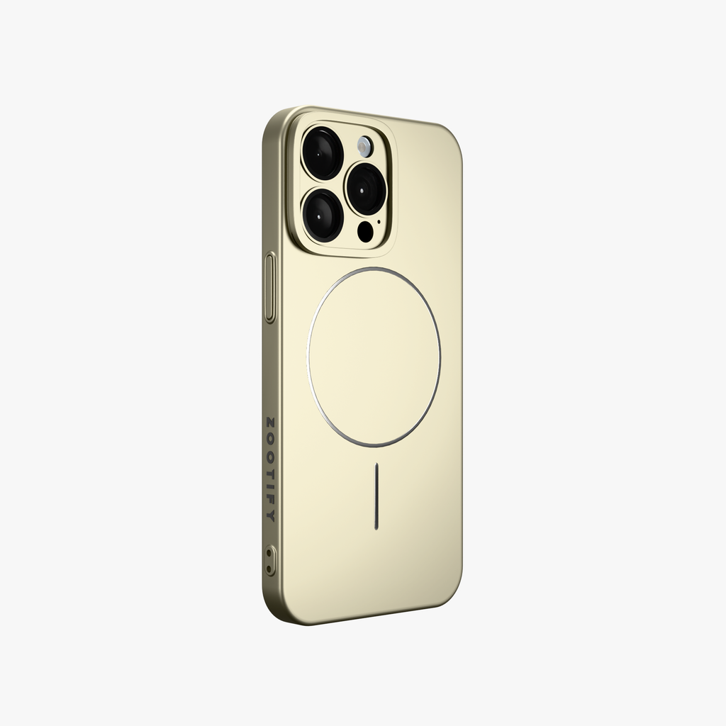 CamSafe –  Grey Minimal phone case with Kickstand & LensGuard for iPhone 15 pro