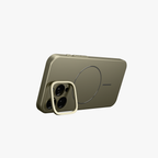 CamSafe –  Grey Minimal phone case with Kickstand & LensGuard for iPhone 15 pro