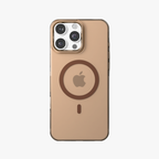 Crystal Flux – Brown Transparent Magnetic Case for iPhone 16 pro max