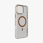 Crystal Flux – Brown Transparent Magnetic Case for iPhone 16 pro max